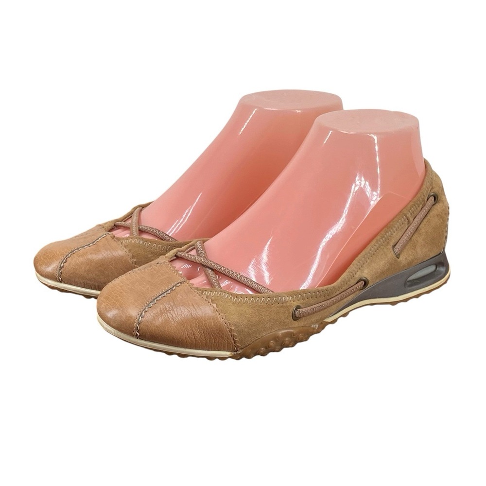 Cole Haan NikeAir Ballet Flats Brown Leather Women's 6B Slip On Shoes